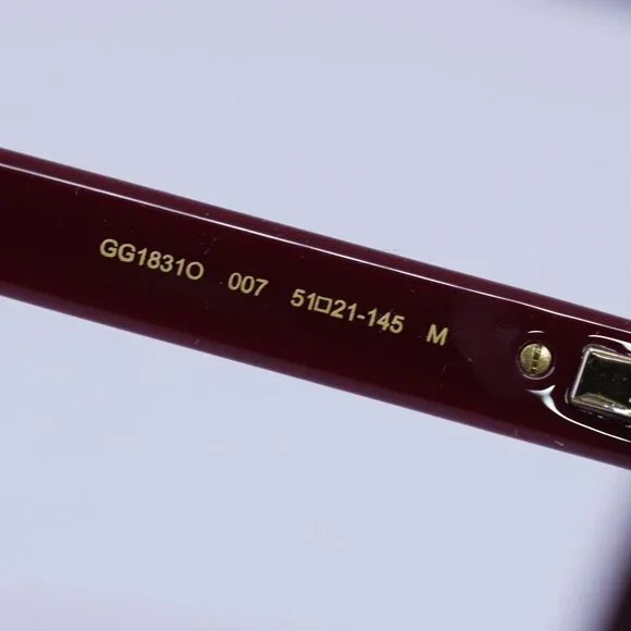 Gucci GG1831O 007 Eyeglasses Burgundy 51mm Square Frame